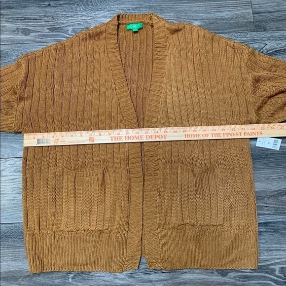 New with flaws open front layering piece cardigan gold sweater XL - Picture 7 of 14